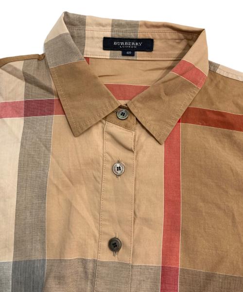 BURBERRY LONDON（バーバリーロンドン）BURBERRY LONDON (バーバリーロンドン) ノバチェック長袖シャツ ブラウン サイズ:40の古着・服飾アイテム