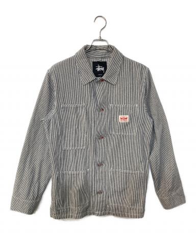 中古・古着通販】stussy (ステューシー) 刺繍ヒッコリーカバーオール