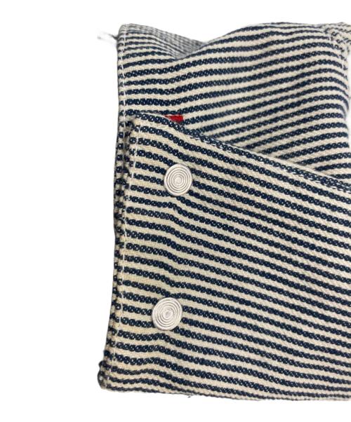 stussy（ステューシー）stussy (ステューシー) 刺繍ヒッコリーカバーオール ネイビー×ホワイト サイズ:Mの古着・服飾アイテム