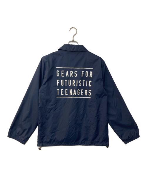 HUMAN MADE（ヒューマンメイド）HUMAN MADE (ヒューマンメイド) ロゴプリントコーチジャケット ネイビー サイズ:Mの古着・服飾アイテム