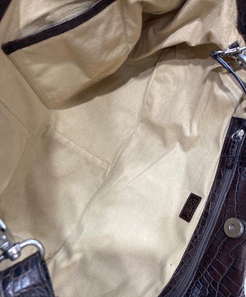 FOXEY（フォクシー）FOXEY (フォクシー) クロコ型押し 2WAYバッグ ブラウンの古着・服飾アイテム