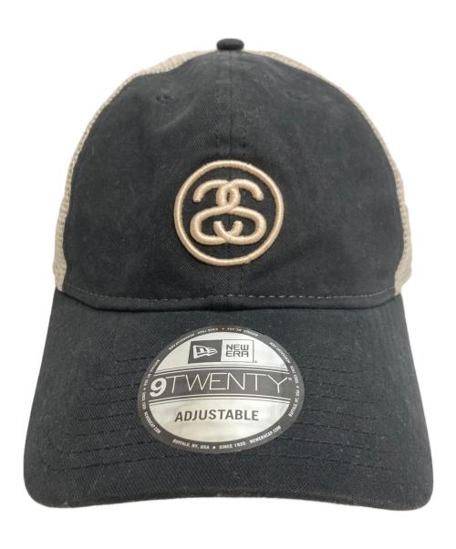 stussy（ステューシー）stussy (ステューシー) メッシュキャップ/9TWENTY SS LINK TRUCKER CAP ブラック×ホワイトの古着・服飾アイテム