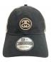 stussy (ステューシー) メッシュキャップ/9TWENTY SS LINK TRUCKER CAP ブラック×ホワイト：8000円