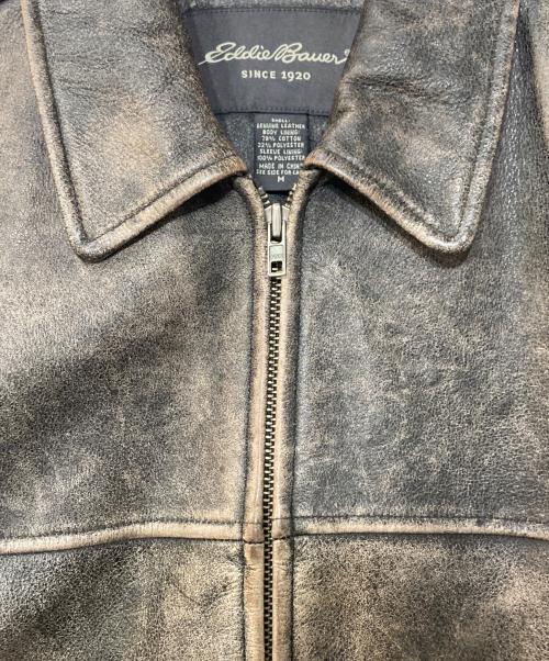 Eddie Bauer（エディーバウアー）Eddie Bauer (エディーバウアー) カウレザージャケット ブラウン サイズ:Mの古着・服飾アイテム