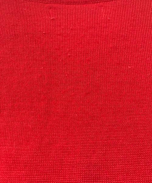Yves Saint Laurent（イヴサンローラン）Yves Saint Laurent (イヴサンローラン) スタッズロゴニットポロシャツ レッド サイズ:Mの古着・服飾アイテム