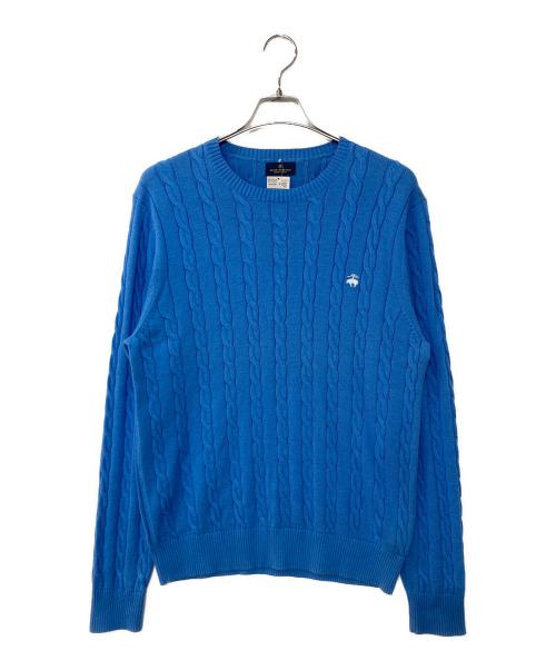 BROOKS BROTHERS（ブルックスブラザーズ）BROOKS BROTHERS (ブルックスブラザーズ) コットンケーブルニット ブルー サイズ:Mの古着・服飾アイテム