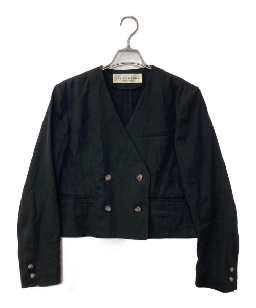 THE SHINZONE（ザ シンゾーン）THE SHINZONE (ザ シンゾーン) COTTON LINEN SHORT JACKET ノーカラージャケット ブラック サイズ:34の古着・服飾アイテム