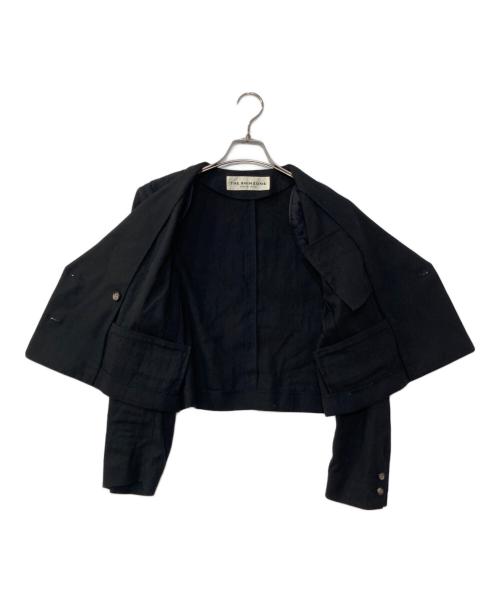 THE SHINZONE（ザ シンゾーン）THE SHINZONE (ザ シンゾーン) COTTON LINEN SHORT JACKET ノーカラージャケット ブラック サイズ:34の古着・服飾アイテム