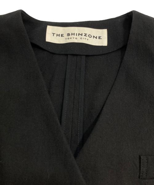 THE SHINZONE（ザ シンゾーン）THE SHINZONE (ザ シンゾーン) COTTON LINEN SHORT JACKET ノーカラージャケット ブラック サイズ:34の古着・服飾アイテム