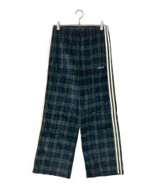 adidas（アディダス）の古着「コーデュロイ タータン ワイドレッグパンツ」｜ネイビー×グリーン