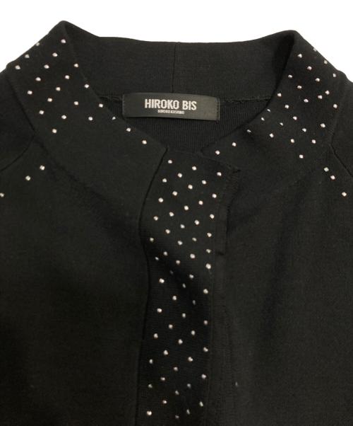 HIROKO BIS（ヒロコビス）HIROKO BIS (ヒロコビス) スタッズアクセントニットカーディガン ブラック サイズ:11の古着・服飾アイテム