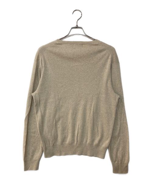 POLO RALPH LAUREN（ポロ・ラルフローレン）POLO RALPH LAUREN (ポロ・ラルフローレン) Vネックコットンニット ベージュ サイズ:Lの古着・服飾アイテム