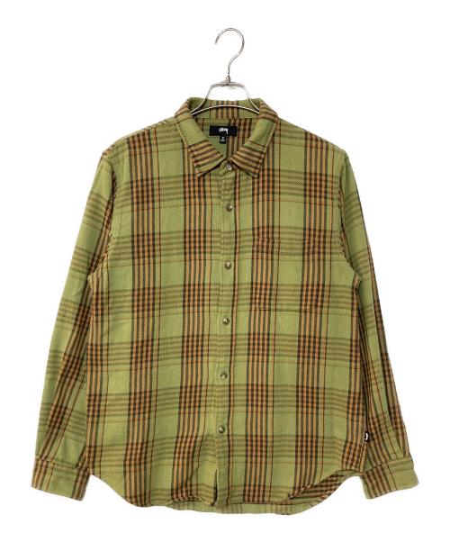 stussy（ステューシー）stussy (ステューシー) チェック柄長袖シャツ グリーン サイズ:Sの古着・服飾アイテム