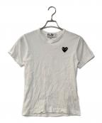PLAY COMME des GARCONSプレイコムデギャルソン）の古着「T-Shirt With Black Emblem」｜ホワイト