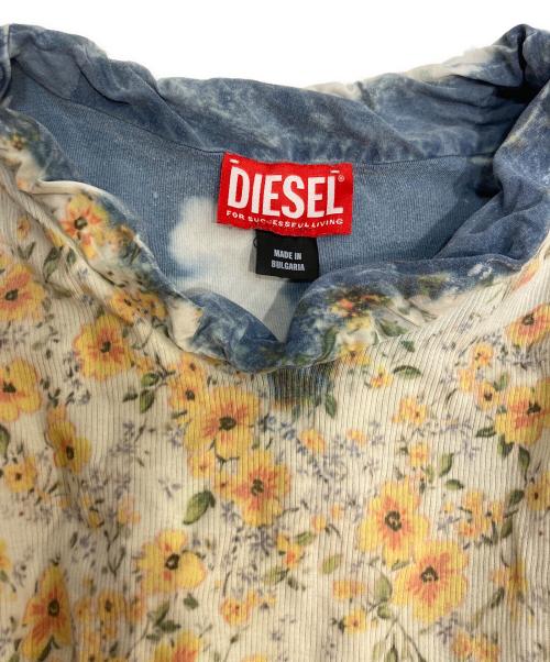 DIESEL（ディーゼル）DIESEL (ディーゼル) D-AYANA X-Ray Floral Mini Dress レイヤードショートドレス イエロー サイズ:XSの古着・服飾アイテム