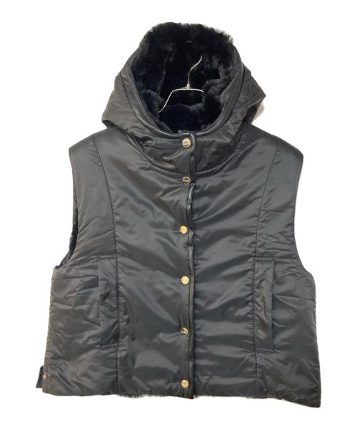 MaxMara（マックスマーラ）MaxMara (マックスマーラ) リバーシブルエコファーショートジレ ブラック サイズ:34の古着・服飾アイテム