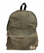 stussyステューシー）の古着「CANVAS BACKPACK キャンバス バックパック」｜カーキ