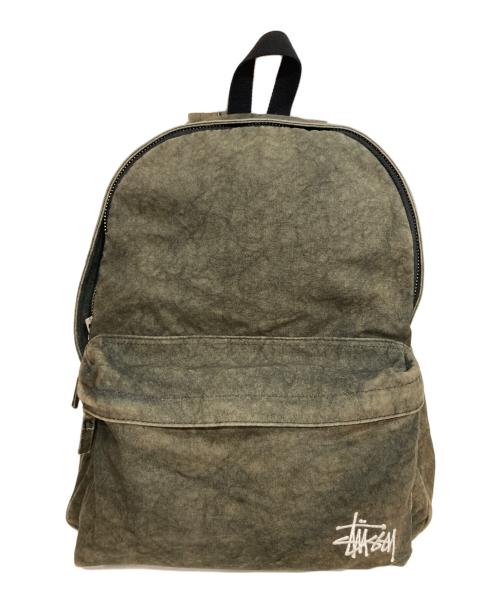 stussy（ステューシー）stussy (ステューシー) CANVAS BACKPACK キャンバス バックパック カーキの古着・服飾アイテム