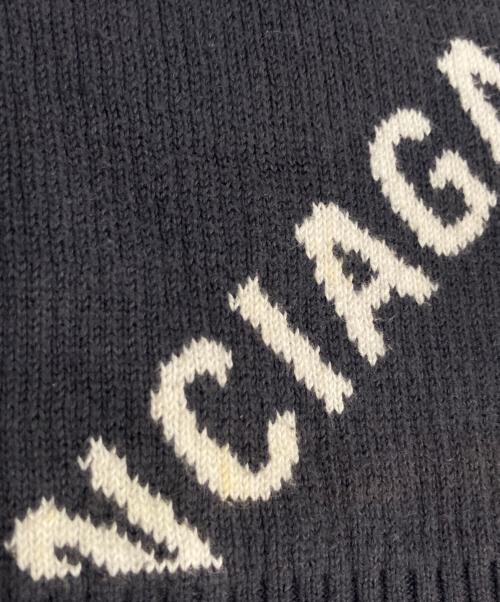 BALENCIAGA（バレンシアガ）BALENCIAGA (バレンシアガ) ロゴジャガードニット ネイビー サイズ:Mの古着・服飾アイテム