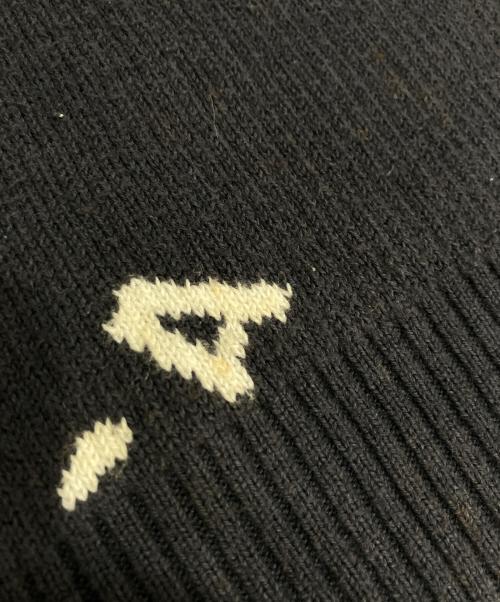 BALENCIAGA（バレンシアガ）BALENCIAGA (バレンシアガ) ロゴジャガードニット ネイビー サイズ:Mの古着・服飾アイテム