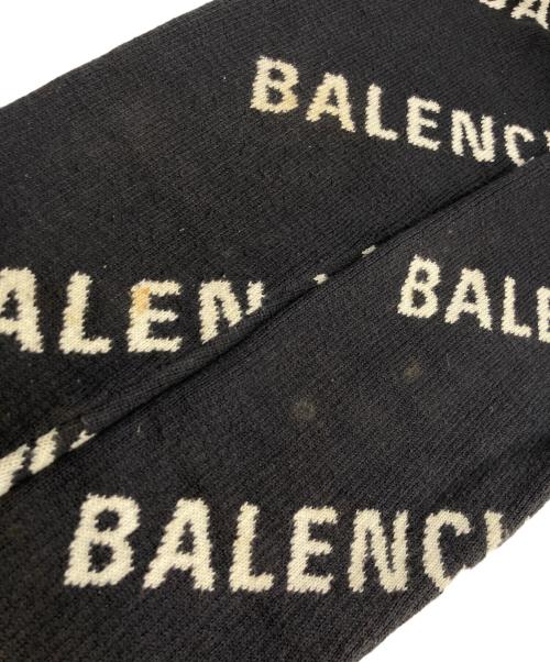BALENCIAGA（バレンシアガ）BALENCIAGA (バレンシアガ) ロゴジャガードニット ネイビー サイズ:Mの古着・服飾アイテム