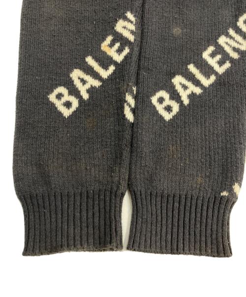 BALENCIAGA（バレンシアガ）BALENCIAGA (バレンシアガ) ロゴジャガードニット ネイビー サイズ:Mの古着・服飾アイテム