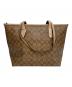 COACH (コーチ) シグネチャーシティ ジップ トート バッグ ベージュ：7000円