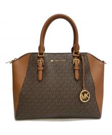 MICHAEL KORS（マイケルコース）の古着「AVRIL サッチェル エクストラスモール - MKシグネチャー」｜ブラウン