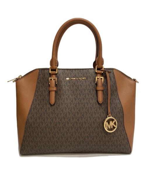 MICHAEL KORS（マイケルコース）MICHAEL KORS (マイケルコース) AVRIL サッチェル エクストラスモール - MKシグネチャー ブラウンの古着・服飾アイテム