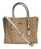 COACHコーチ）の古着「モリー トート バッグ 25・シグネチャー キャンバス」｜アイボリー