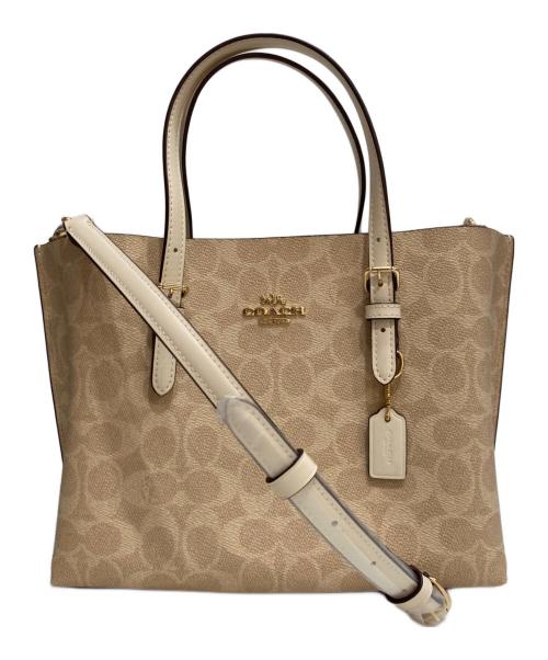 COACH（コーチ）COACH (コーチ) モリー トート バッグ 25・シグネチャー キャンバス アイボリーの古着・服飾アイテム