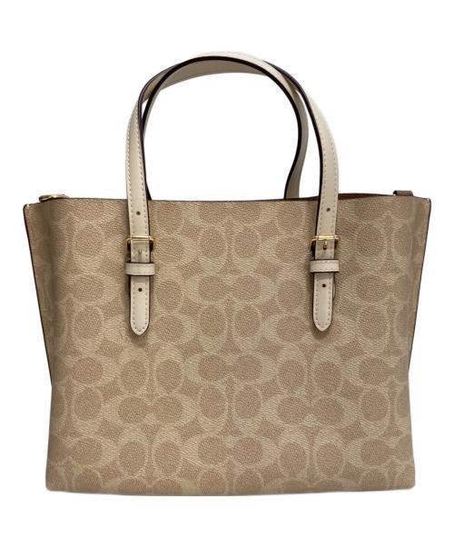 COACH（コーチ）COACH (コーチ) モリー トート バッグ 25・シグネチャー キャンバス アイボリーの古着・服飾アイテム