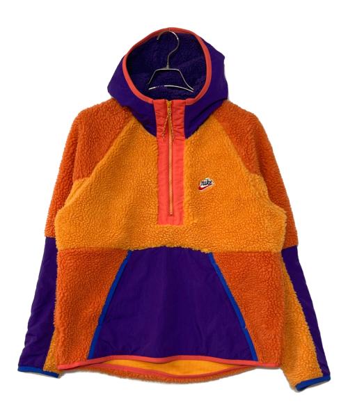 NIKE（ナイキ）NIKE (ナイキ) Half Zip Sherpa Parka ハーフジップシェルパパーカー オレンジ×パープル サイズ:Mの古着・服飾アイテム