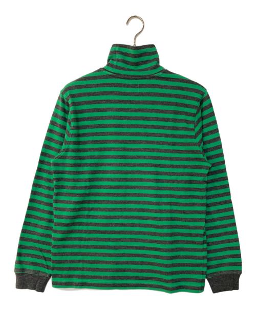 stussy（ステューシー）stussy (ステューシー) タートルネックボーダーカットソー グリーン×グレー サイズ:Sの古着・服飾アイテム