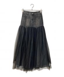 PRANK PROJECT（プランクプロジェクト）の古着「チュールコンビスカート / Tulle Combo Skirt」｜グレー×ブラック