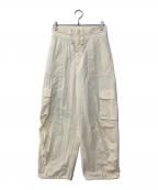 MAISON SPECIALメゾンスペシャル）の古着「Drawstring Cocoon Cargo Pants/ドローストーリングコクーンカーゴパンツ」｜アイボリー