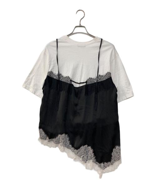 MAISON SPECIAL（メゾンスペシャル）MAISON SPECIAL (メゾンスペシャル) Lace Docking Layered TEE レースドッキングレイヤードTEE ホワイト×ブラック サイズ:FREEの古着・服飾アイテム