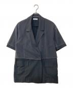MAISON SPECIALメゾンスペシャル）の古着「See-through Layered Half Sleeve Jacket/シースルーレイヤードハーフスリーブジャケット」｜ブラック