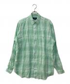 POLO RALPH LAURENポロ・ラルフローレン）の古着「CLASSIC FIT リネンチェックシャツ」｜グリーン
