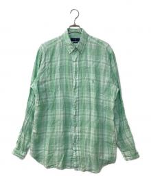 POLO RALPH LAUREN（ポロ・ラルフローレン）の古着「CLASSIC FIT リネンチェックシャツ」｜グリーン