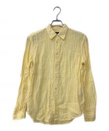 POLO RALPH LAUREN（ポロ・ラルフローレン）の古着「Relaxed Fit Striped Linen Shirt」｜イエロー