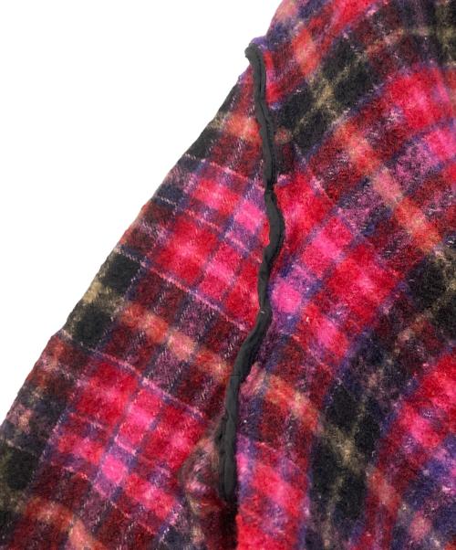 tricot COMME des GARCONS（トリココムデギャルソン）tricot COMME des GARCONS (トリココムデギャルソン) ウール縮絨チェックジャケット レッド×ピンク サイズ:Mの古着・服飾アイテム