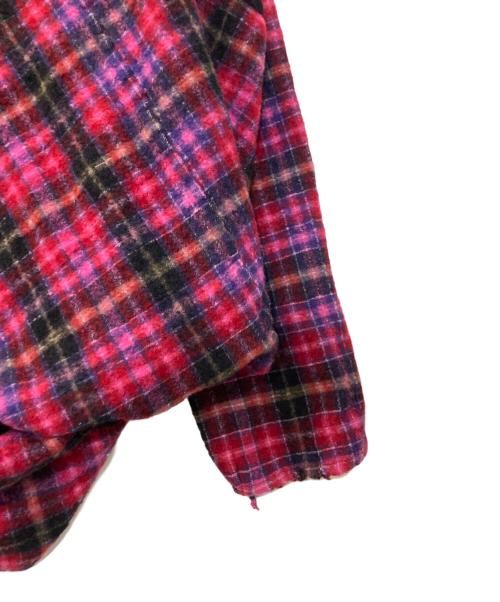 tricot COMME des GARCONS（トリココムデギャルソン）tricot COMME des GARCONS (トリココムデギャルソン) ウール縮絨チェックジャケット レッド×ピンク サイズ:Mの古着・服飾アイテム