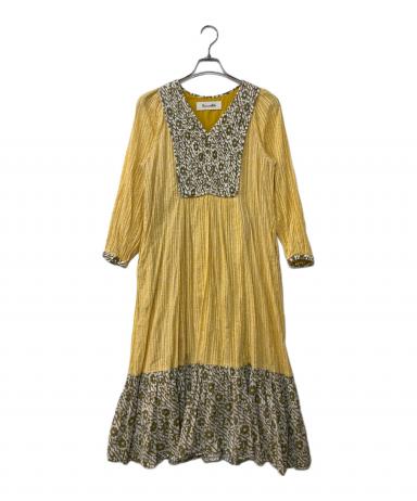 タグ付✨定価3万 サラマリカ インド綿 2WAYカットワークワンピース イエロー 中古・古着通販】sara mallika (サラマリカ) ボヘミアンスタイル