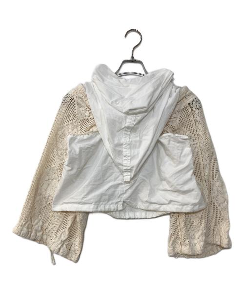 COMME des GARCONS（コムデギャルソン）COMME des GARCONS (コムデギャルソン) レーススリーブ フーデットブラウス ホワイト サイズ:SSの古着・服飾アイテム
