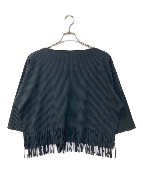 me ISSEY MIYAKE（ミーイッセイ ミヤケ）me ISSEY MIYAKE (ミーイッセイ ミヤケ) フリンジ プリーツブラウス グレー サイズ:-の古着・服飾アイテム