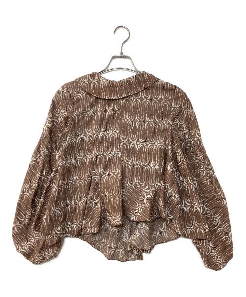 MARNI（マルニ）MARNI (マルニ) 総柄ブラウス ブラウン サイズ:38の古着・服飾アイテム