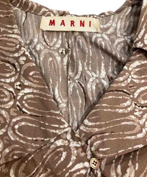 MARNI（マルニ）MARNI (マルニ) 総柄ブラウス ブラウン サイズ:38の古着・服飾アイテム