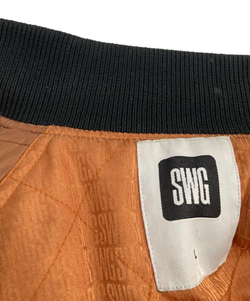 SWAGGER（スワッガー）SWAGGER (スワッガー) レザー切替スタジャン ブラック サイズ:Lの古着・服飾アイテム