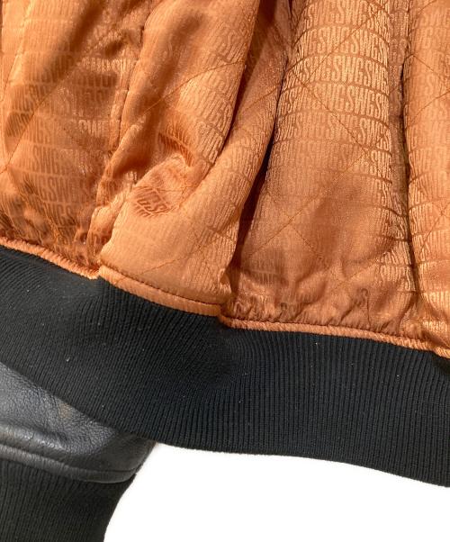 SWAGGER（スワッガー）SWAGGER (スワッガー) レザー切替スタジャン ブラック サイズ:Lの古着・服飾アイテム